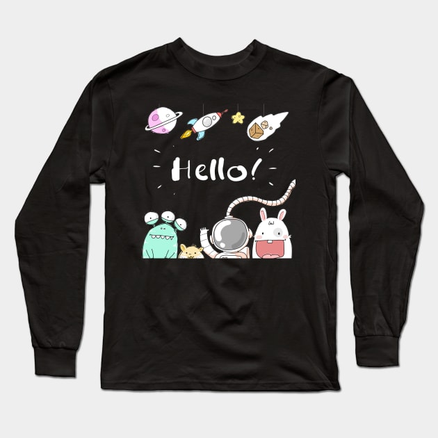 Hello Space! Long Sleeve T-Shirt by SPAZE